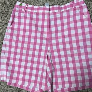 Lilly Pulitzer Sz 10 Pink Plaid Preppy Side Pocket Shorts